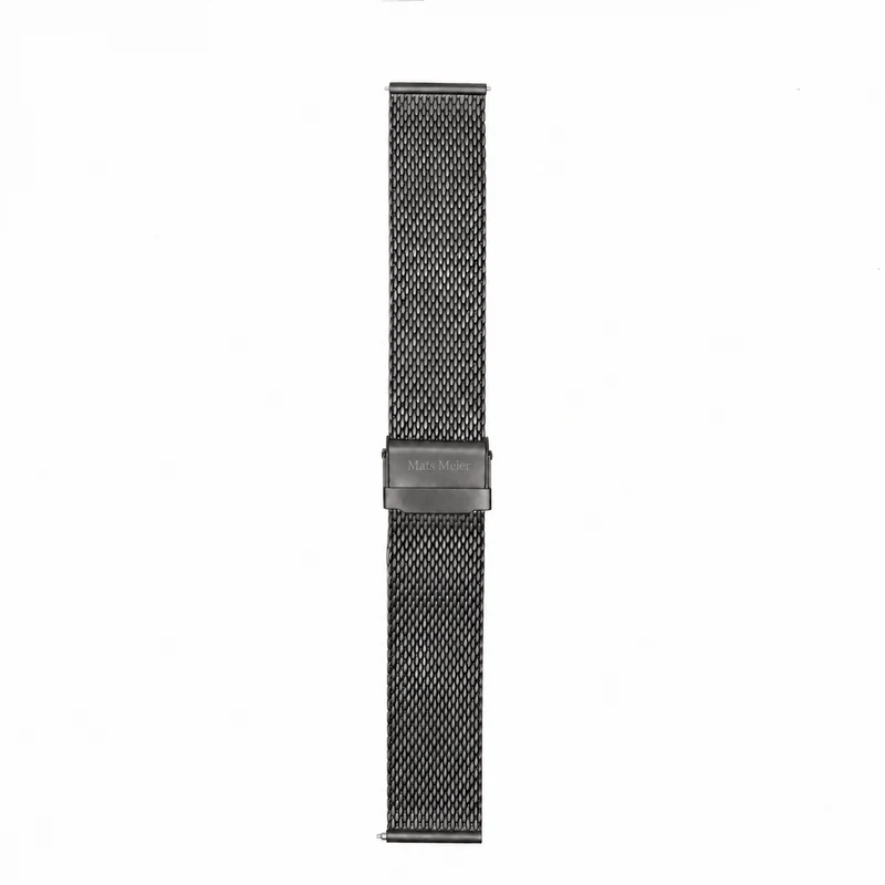 Mats Meier Mont Vélan Stalen Mesh Horlogeband 22 Mm Gunmetal MM40007