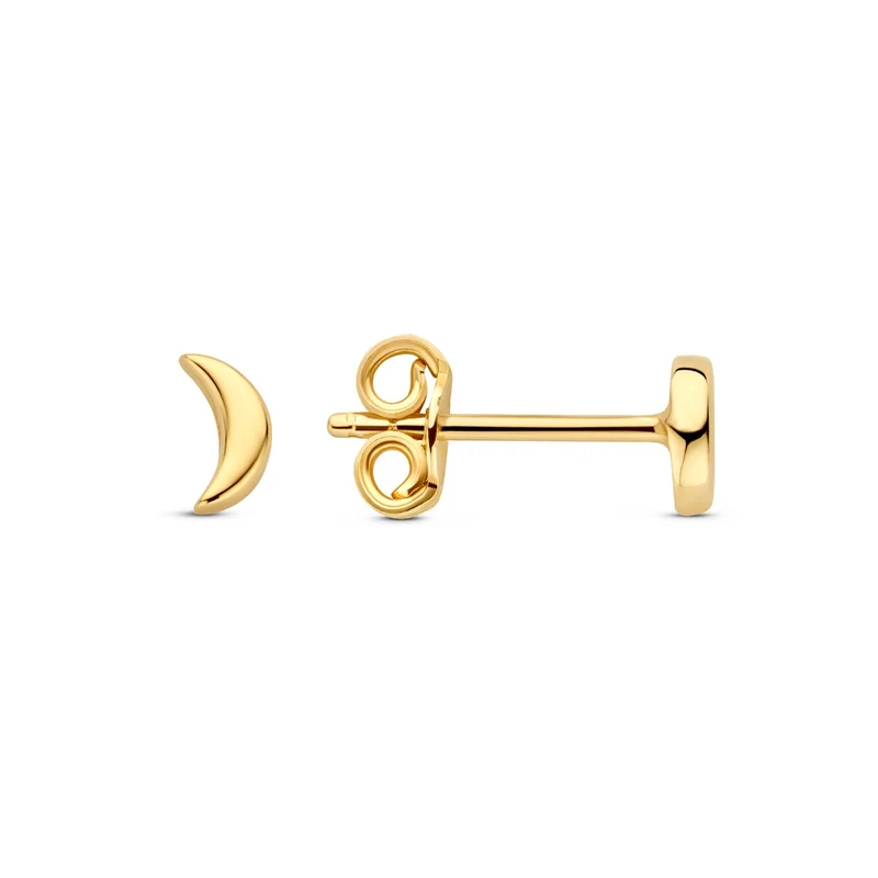 Beloro Jewels Della Spiga Ceri 9 Karaat Oorknoppen met Maantje BO360095