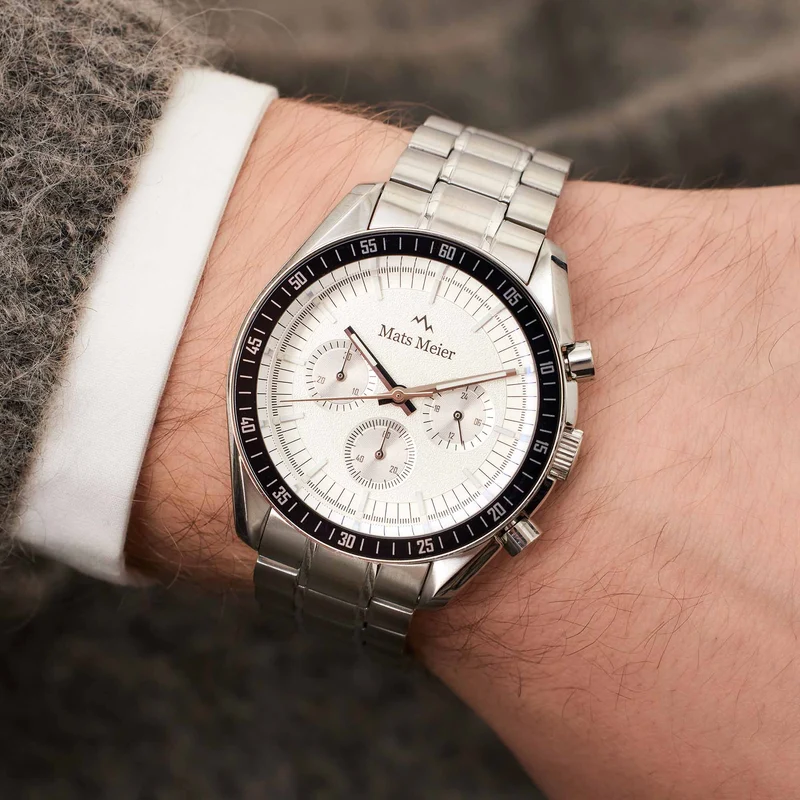 Mats Meier Arosa Racing Chronograaf Herenhorloge Zilverkleurig MM50018