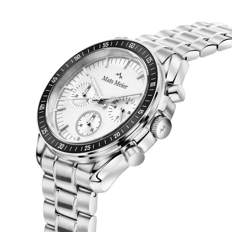Mats Meier Arosa Racing Chronograaf Herenhorloge Zilverkleurig MM50018
