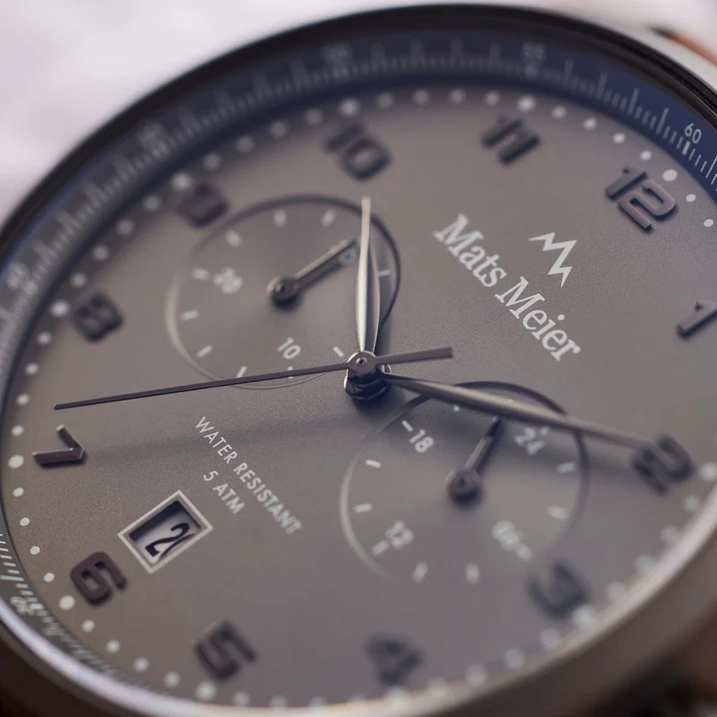 Mats Meier Mont Vélan Chrono Grijs/Bruine Horloge MM10005
