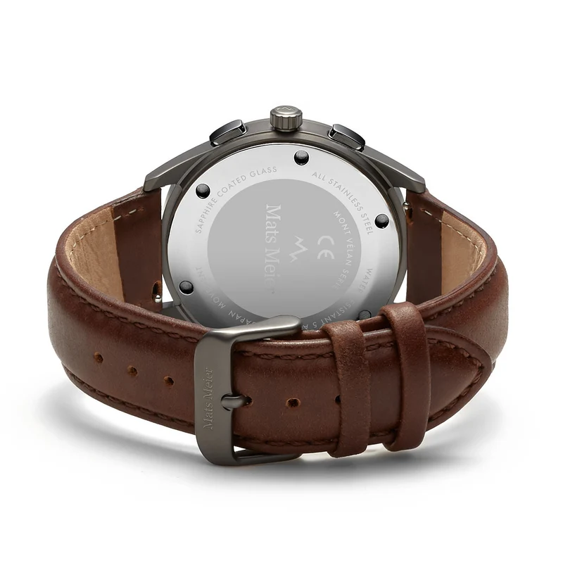 Mats Meier Mont Vélan Chrono Grijs/Bruine Horloge MM10005