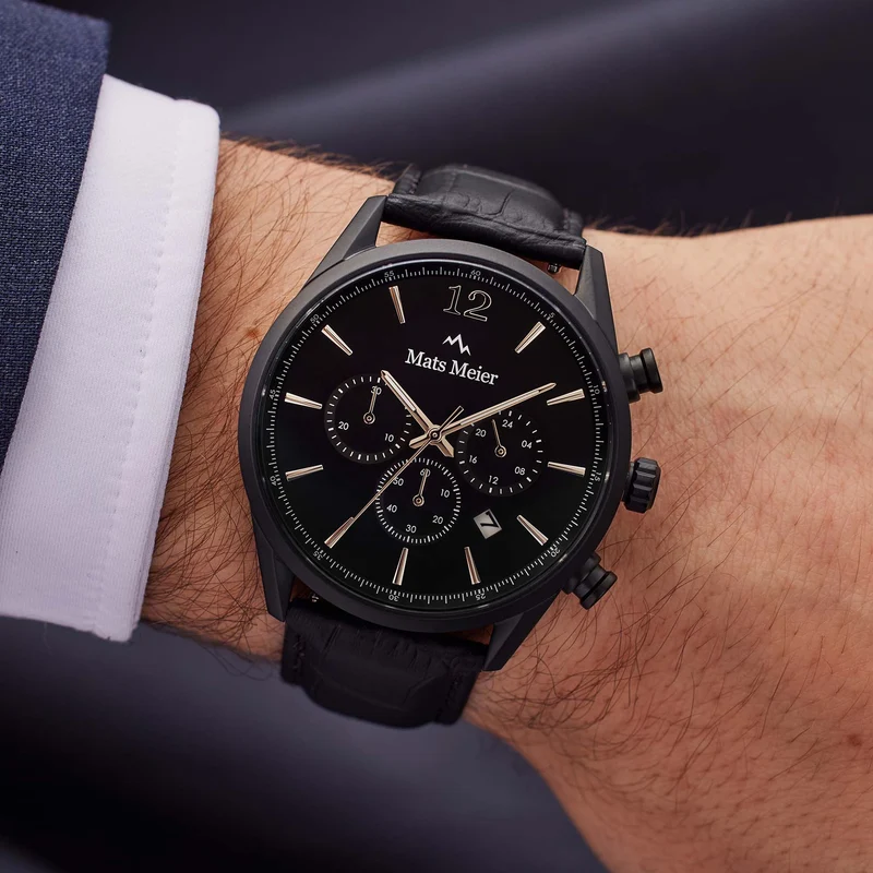 Mats Meier Grand Cornier Chrono Mat Zwart Horloge MM00102