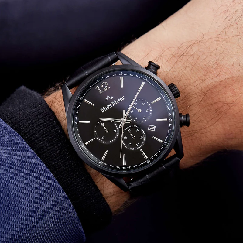 Mats Meier Grand Cornier Chrono Mat Zwart Horloge MM00102