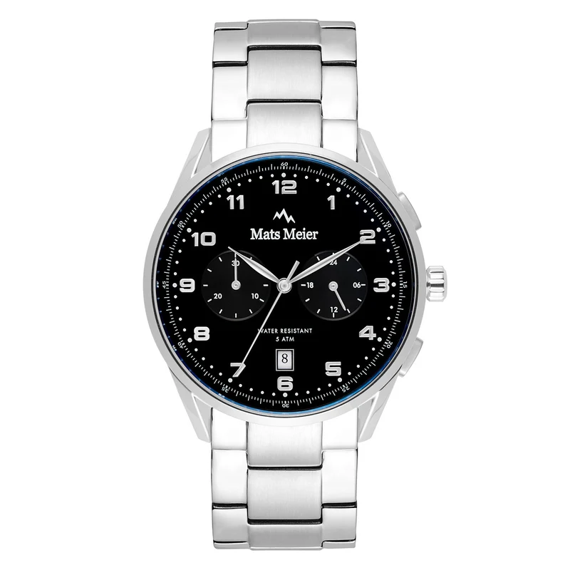 Mats Meier Mont Vélan Chrono Zwart/Zilverkleurig horloge MM10004