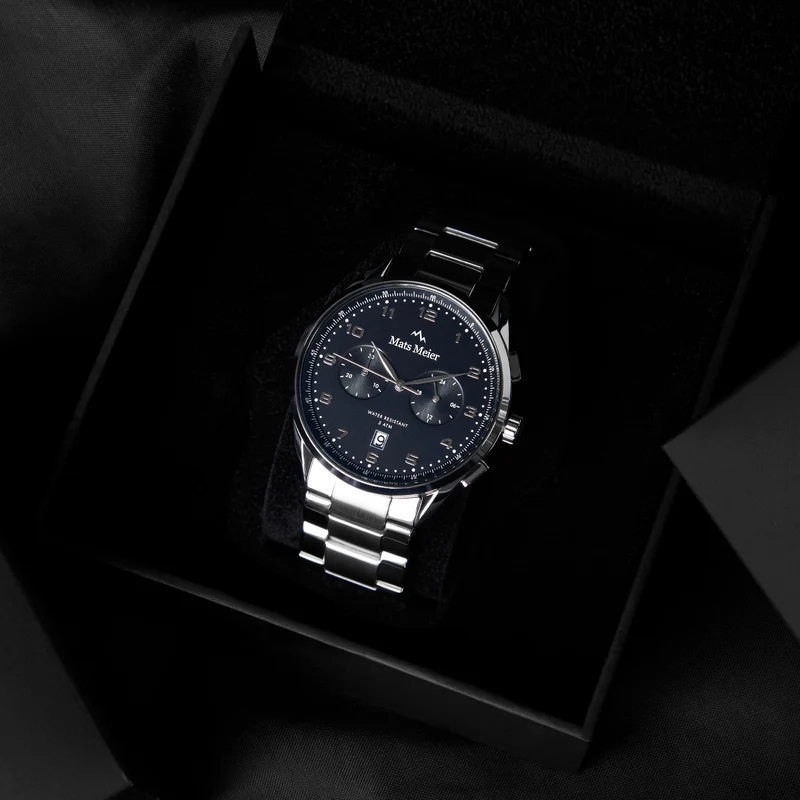 Mats Meier Mont Vélan Chrono Zwart/Zilverkleurig horloge MM10004