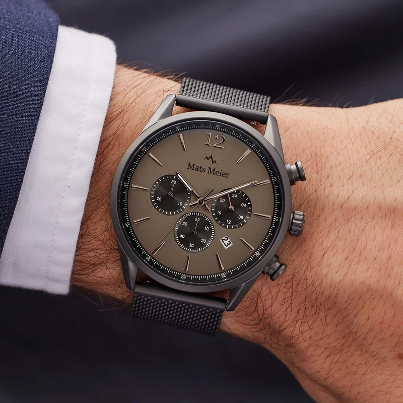 Mats Meier Grand Cornier Chrono Gunmetal Horloge MM00125