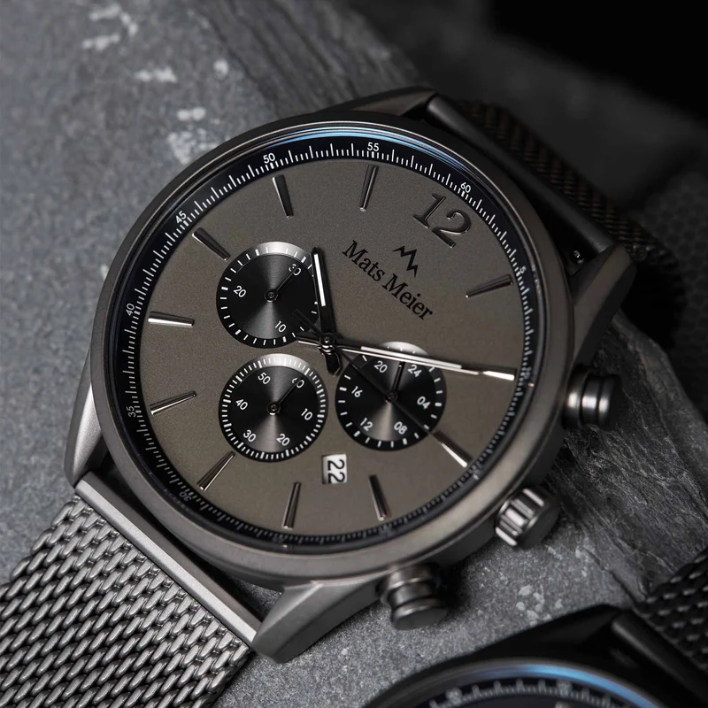 Mats Meier Grand Cornier Chrono Gunmetal Horloge MM00125
