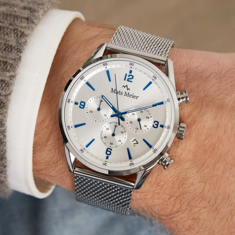 Mats Meier Grand Cornier Chronograaf Herenhorloge Zilverkleurig MM00135