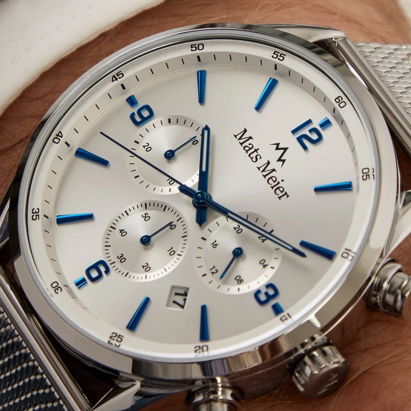 Mats Meier Grand Cornier Chronograaf Herenhorloge Zilverkleurig MM00135