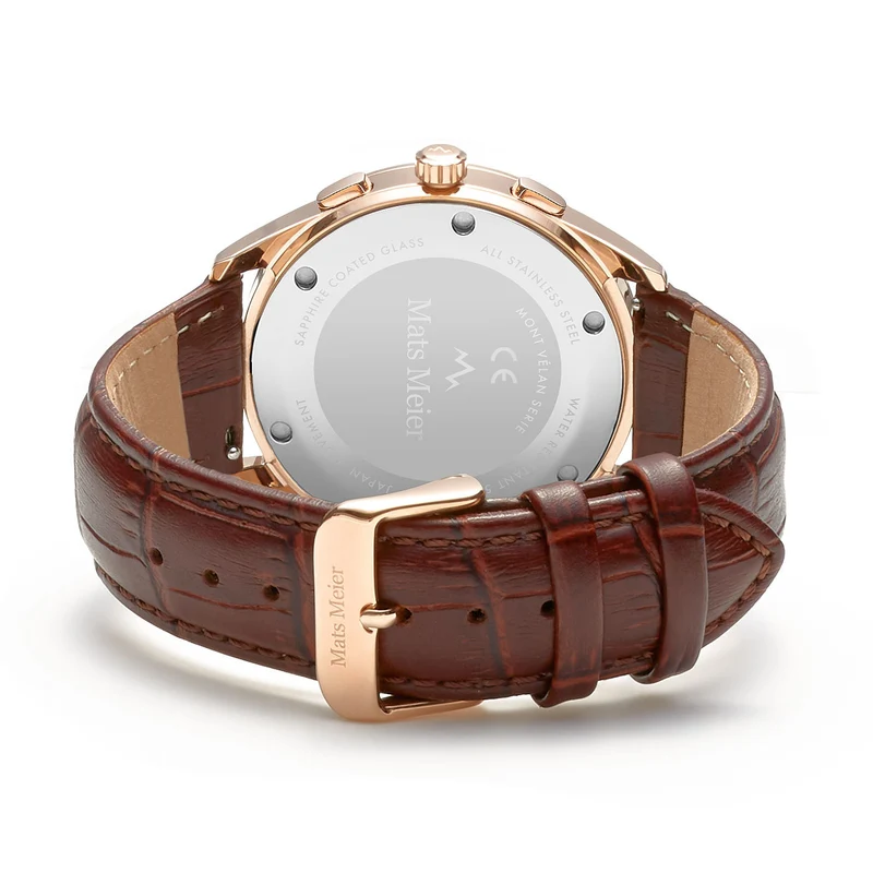 Mats Meier Mont Vélan Chrono Zwart/Bruin horloge MM10001