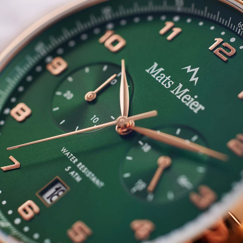 Mats Meier Mont Vélan Chrono Groen/Bruine Horloge MM10002