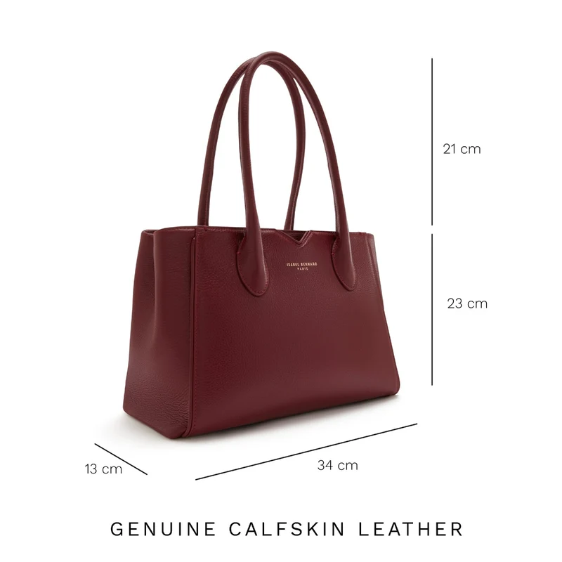 Isabel Bernard Honoré Cloe Midi Bordeaux Kalfsleren Handtas IB25082-052