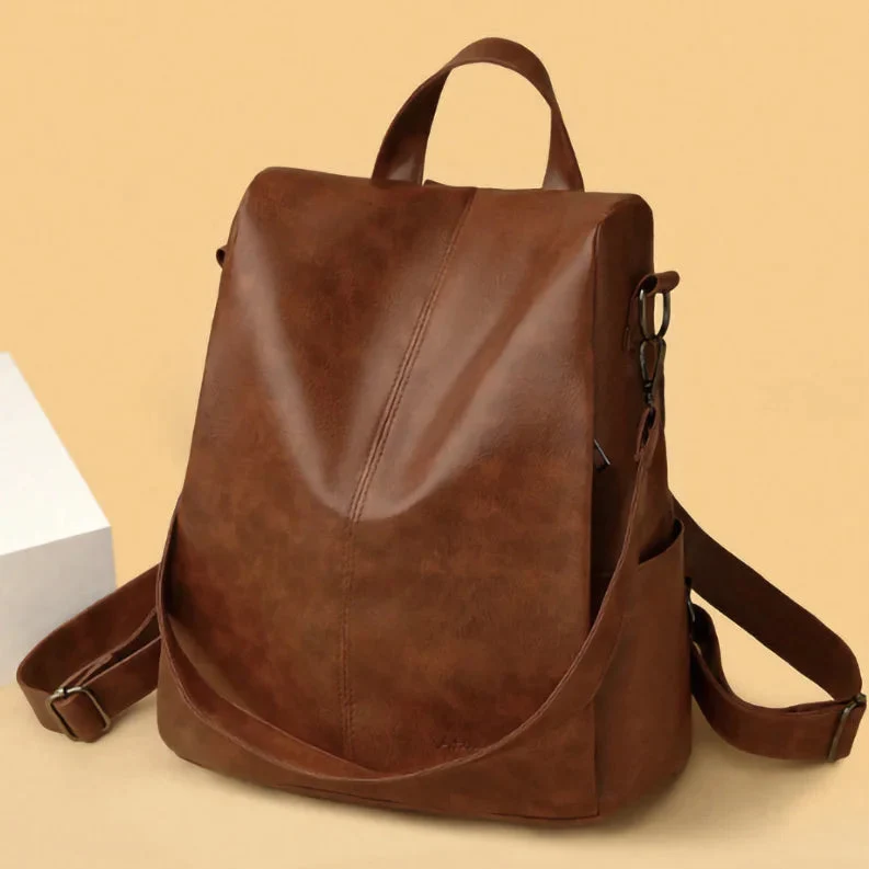 Mochila retro de piel vegana