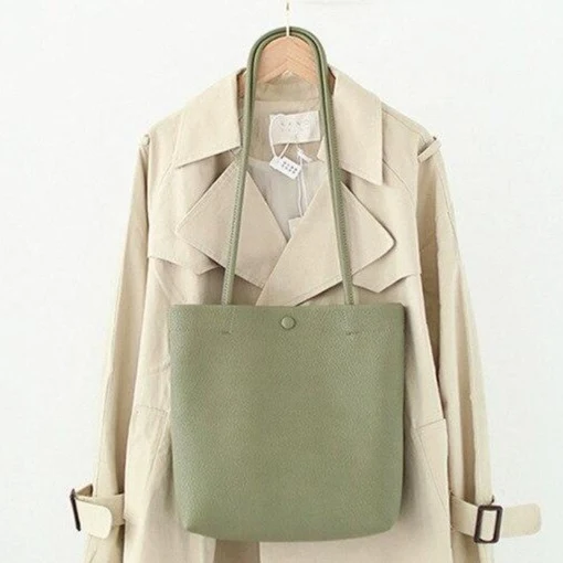 CEZIRA Bolso de mano estilo cubo de piel vegana