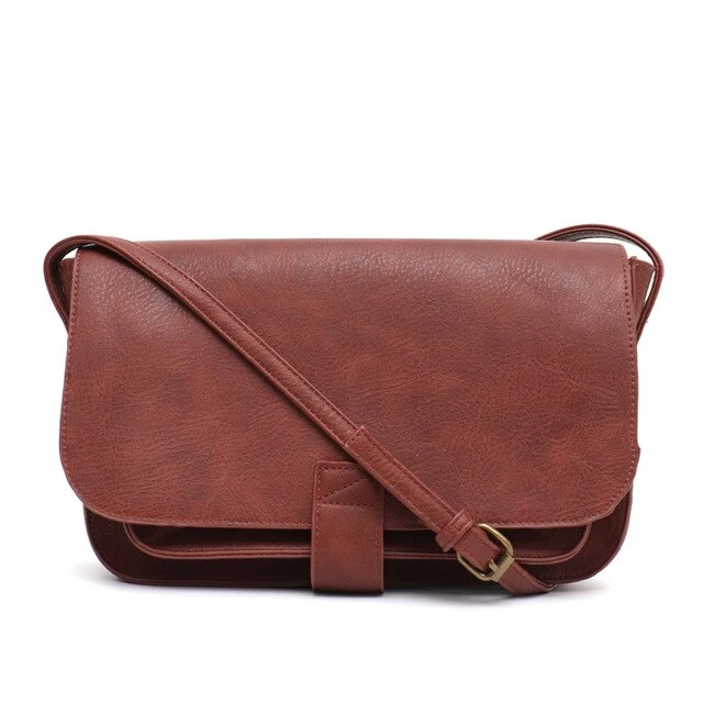 CEZIRA Bolso bandolera de cuero vegano de estilo vintage