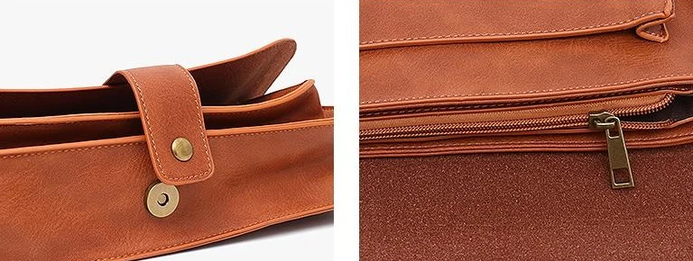 CEZIRA Bolso bandolera de cuero vegano de estilo vintage