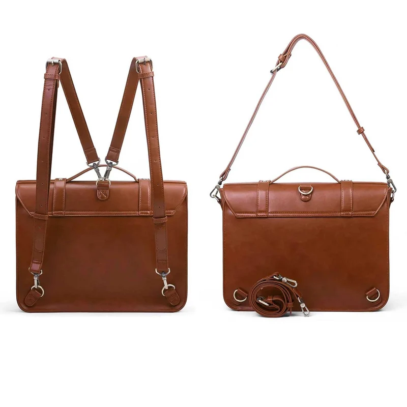 Bolso / maletín / mochila para portátil con estampado de flores de cuero vegano ECOSUSI