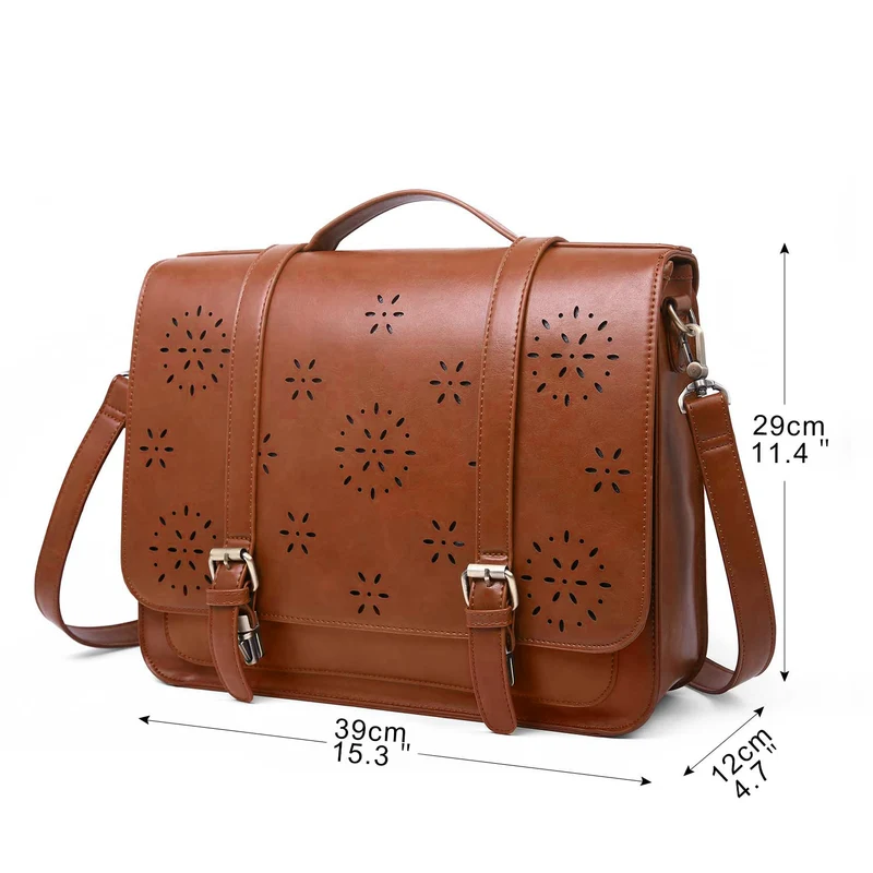 Bolso / maletín / mochila para portátil con estampado de flores de cuero vegano ECOSUSI
