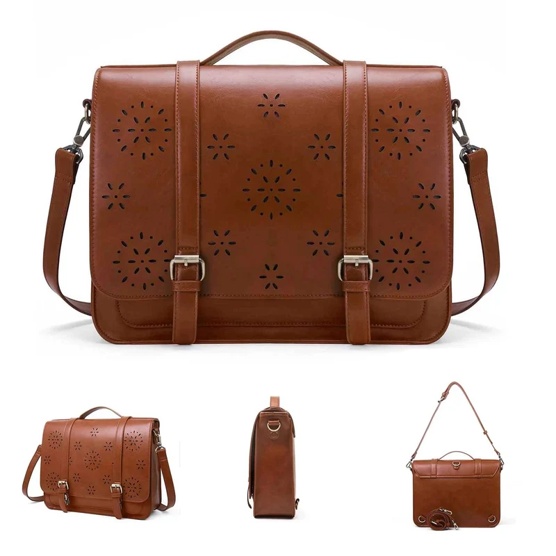 Bolso / maletín / mochila para portátil con estampado de flores de cuero vegano ECOSUSI