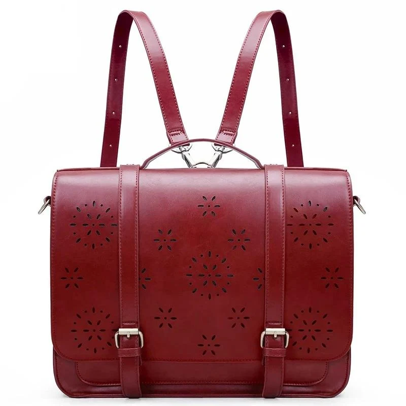 Bolso / maletín / mochila para portátil con estampado de flores de cuero vegano ECOSUSI