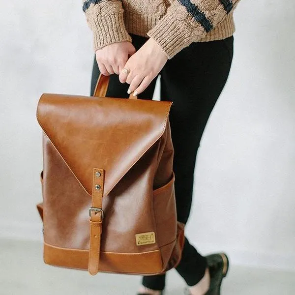 Mochila de cuero vegano THREE BOX