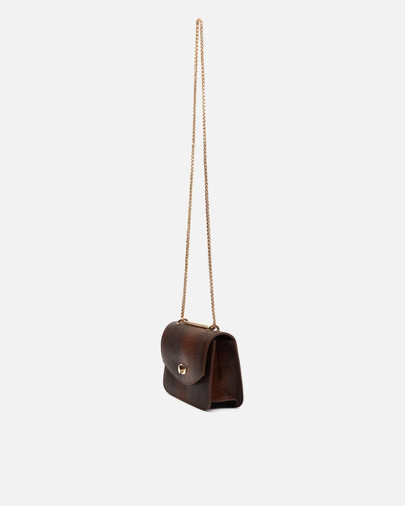 Viela bolso de fiesta pequeño con solapa y estampado animal print
