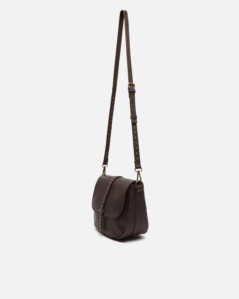 Mampi bolso bandolera pequeño con solpa y detalles metálicos