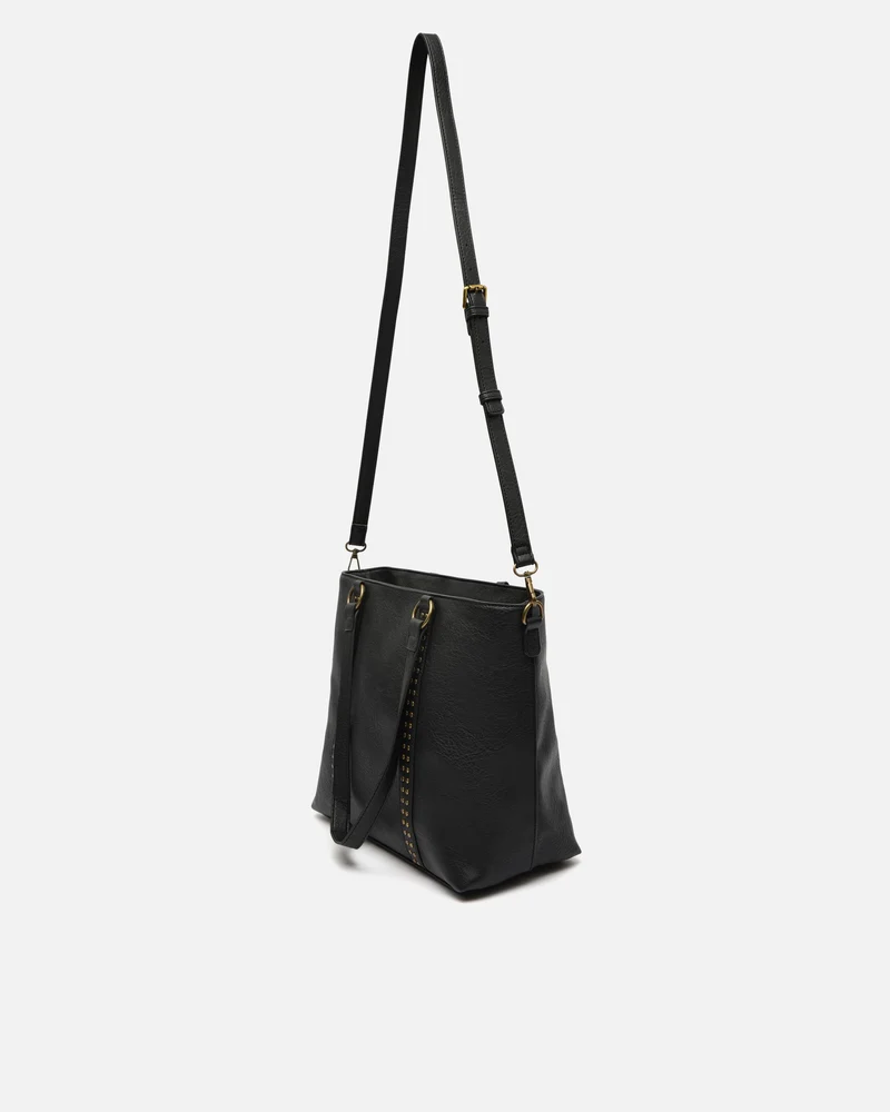 Mampini bolso shopper grande con asa bandolera extraíble y detalles metálicos