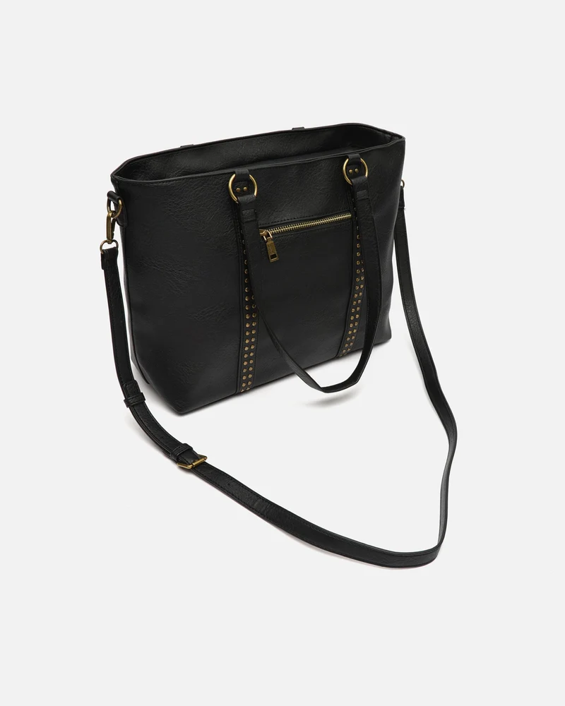 Mampini bolso shopper grande con asa bandolera extraíble y detalles metálicos