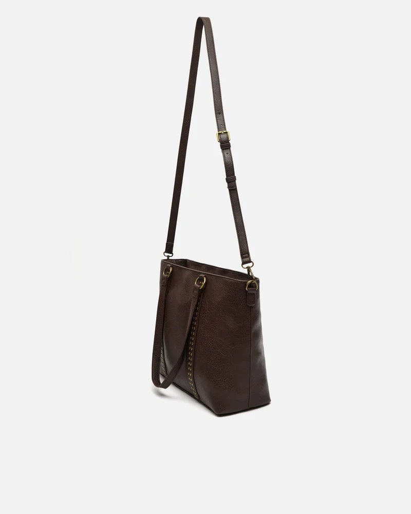 Mampini bolso shopper grande con asa bandolera extraíble y detalles metálicos