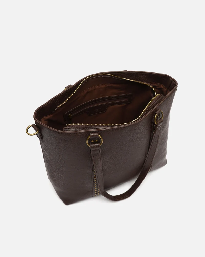 Mampini bolso shopper grande con asa bandolera extraíble y detalles metálicos