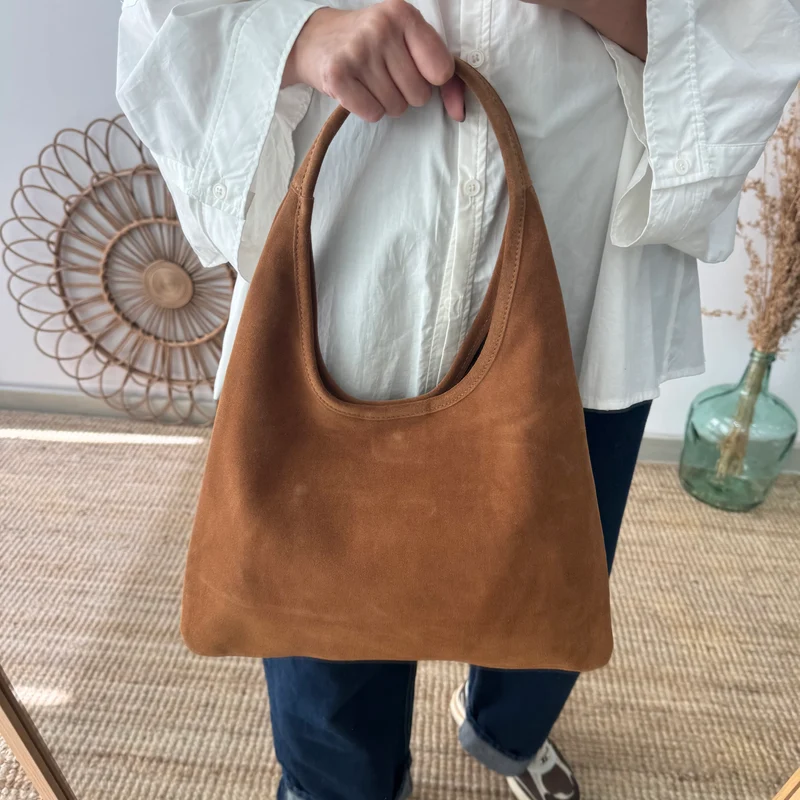 Bolso hobo serraje camel