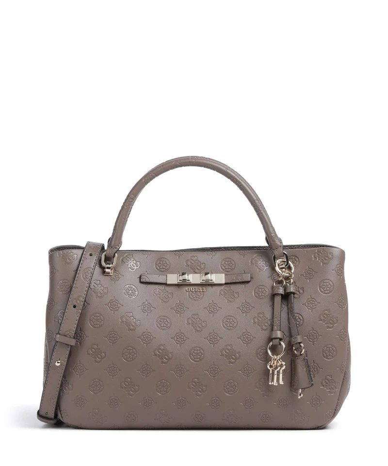Guess Carmella Girlfriend Bolso de mano taupe logo