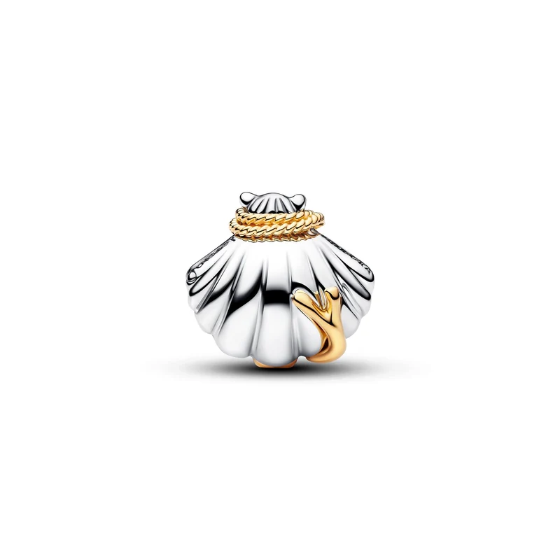 Pandora Disney Verguld 0.012 ct TW Lab-Grown Diamond Disney Prinsessen Ariel Schelp Tweekleurige Bedel 764403C01
