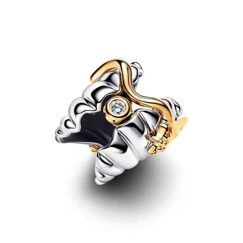 Pandora Disney Verguld 0.012 ct TW Lab-Grown Diamond Disney Prinsessen Ariel Schelp Tweekleurige Bedel 764403C01