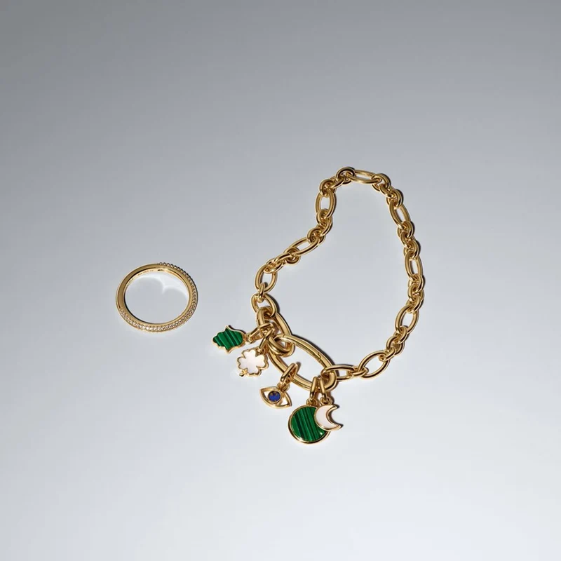 Pandora ME Verguld Green Hamsa Hand Mini Hangende Bedel 764612C01