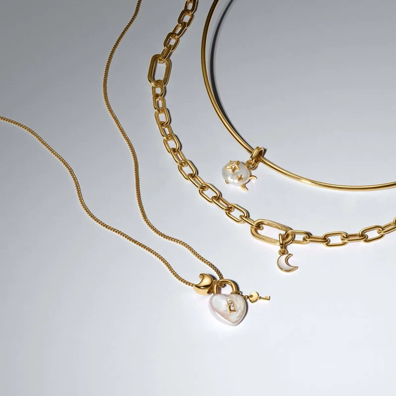 Pandora Moments Verguld Tubular Choker Ketting 364705C00-M