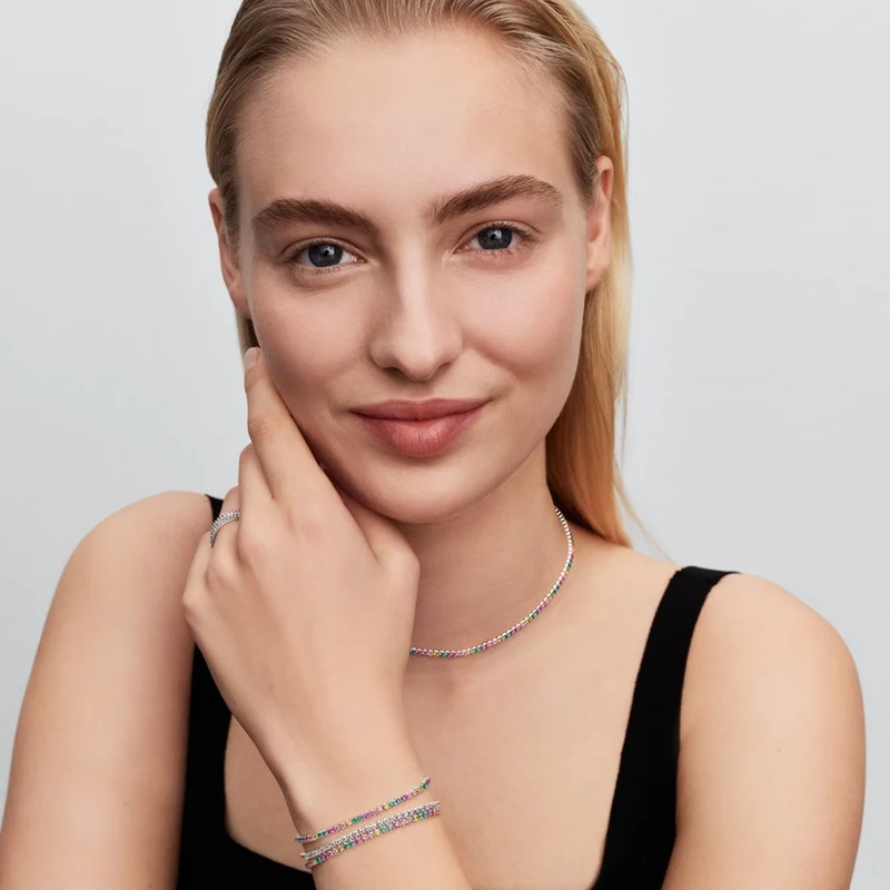 Pandora Timeless Regenboog Tennis Ketting 394648C01-40