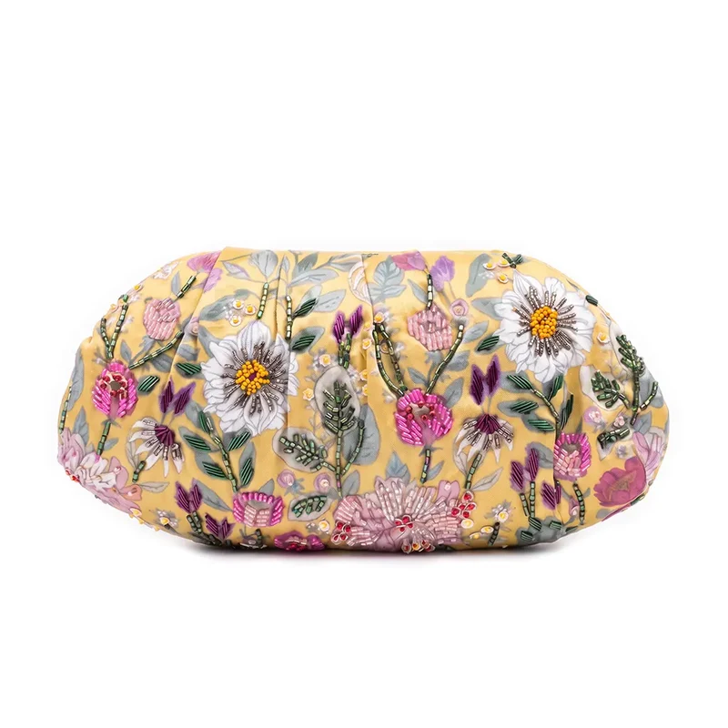 Bolso Nube Joya Edén Amarillo, Rosas y Verde