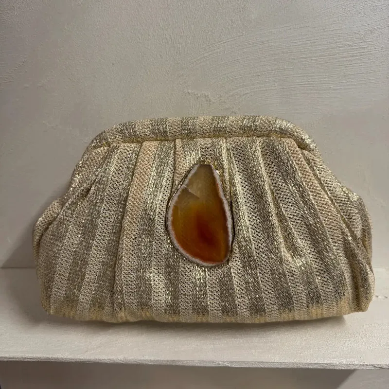 Bolso Nube Ojal Dorado Piedra Naranja