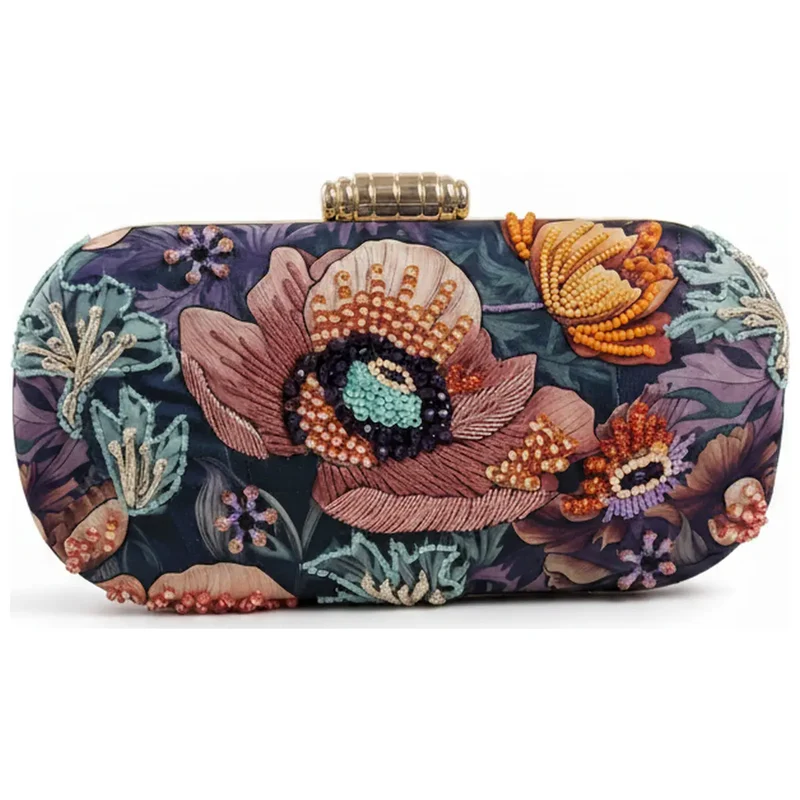Bolso Ovalado Lennox Vibra Morado, Naranja y Agua