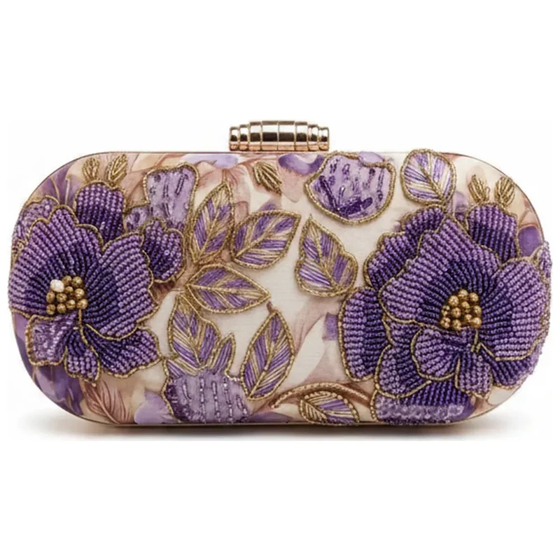 Bolso Ovalado Lennox Lavande Beige y Morado