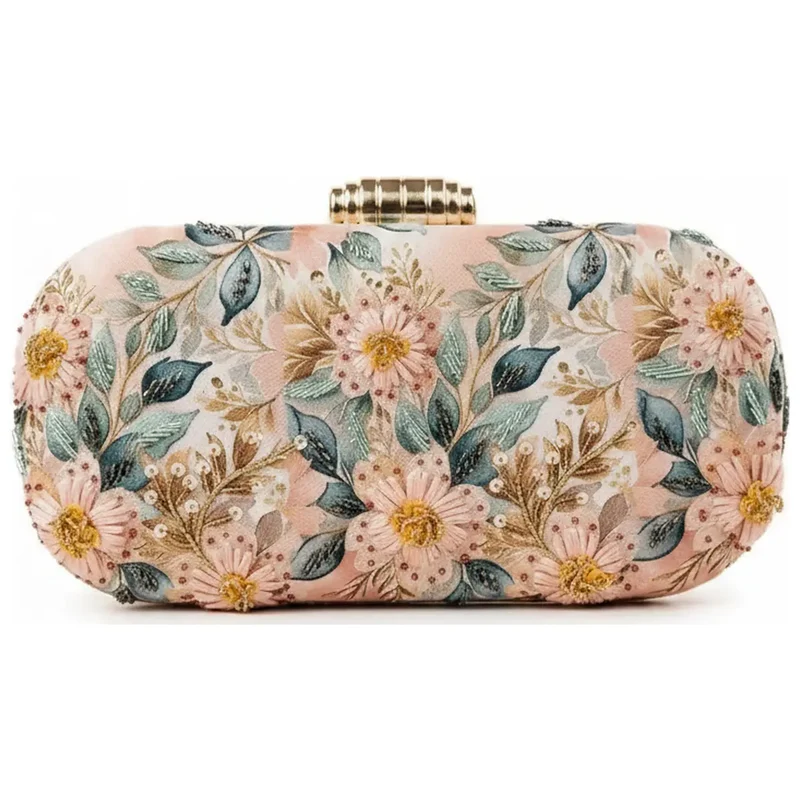 Bolso Ovalado Lennox Evelia Rosa claro y Verdes