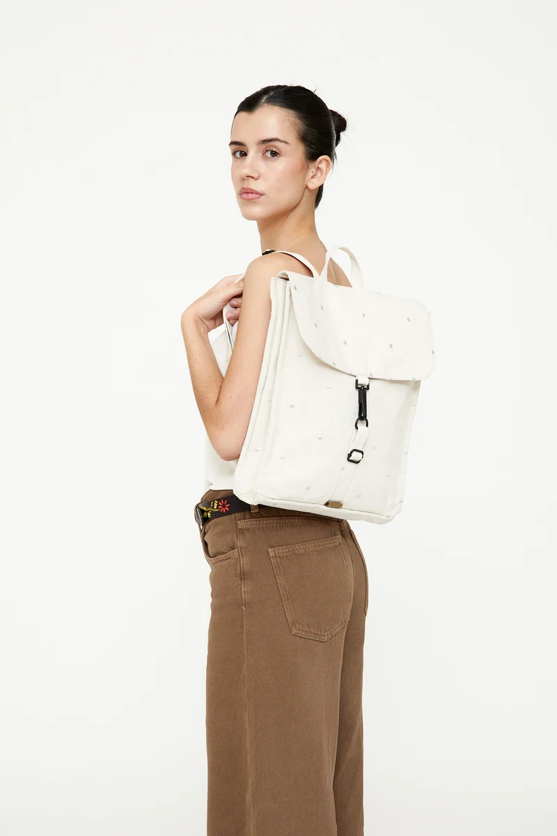 Handy Mini Backpack Ecru Dots