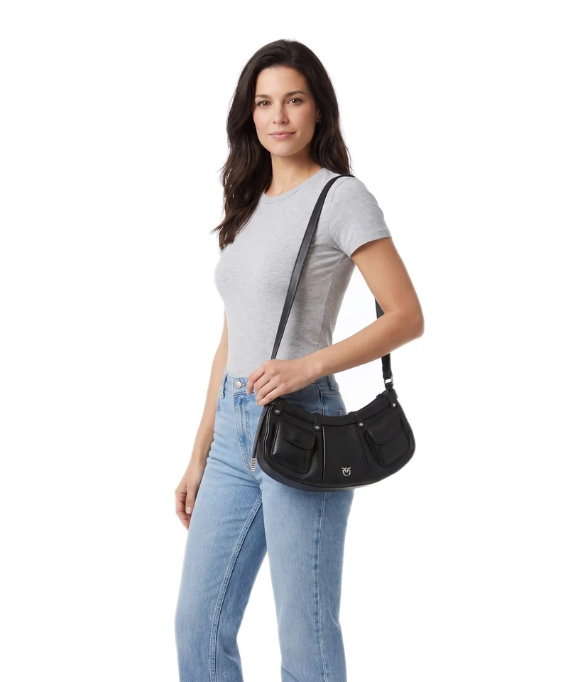 Pinko Pocket Mini Bolso de hombro nero limousine/mix gold