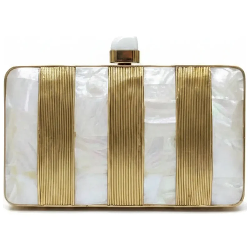 Clutch Deluxe Nacre Lineas Nácar