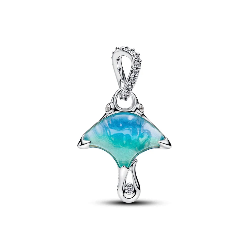 Pandora Moments Murano Glass and Enamel Manta Ray Hangende Bedel 794685C01
