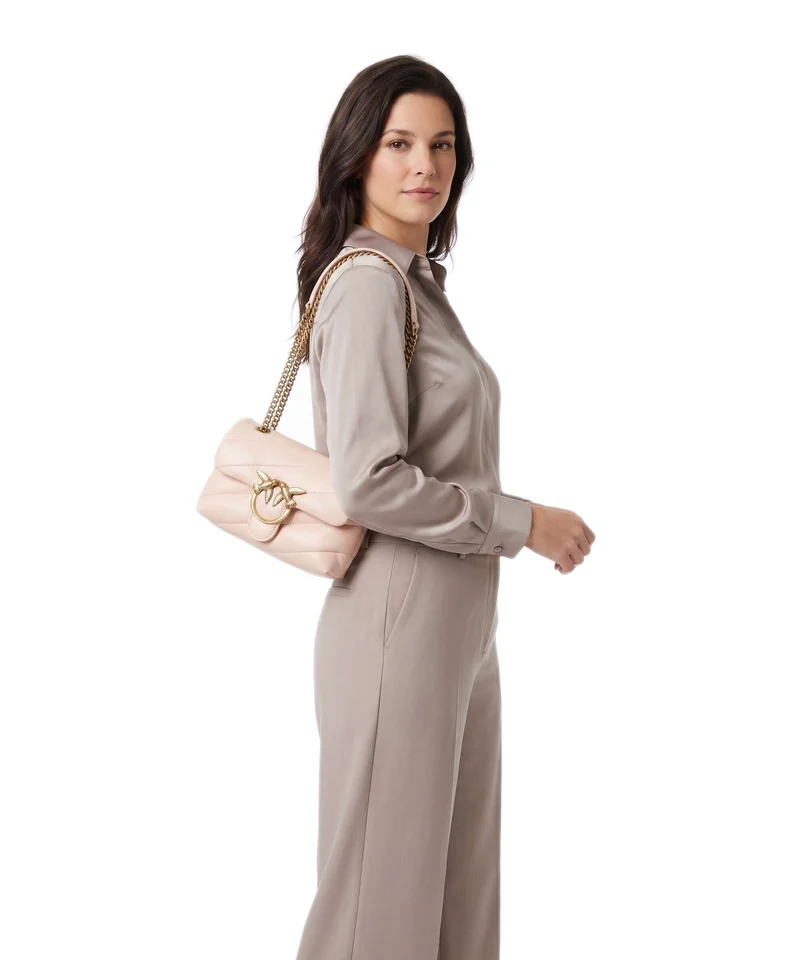 Pinko Love Puff Baby Bolso de hombro rosa cammeo/antique gold