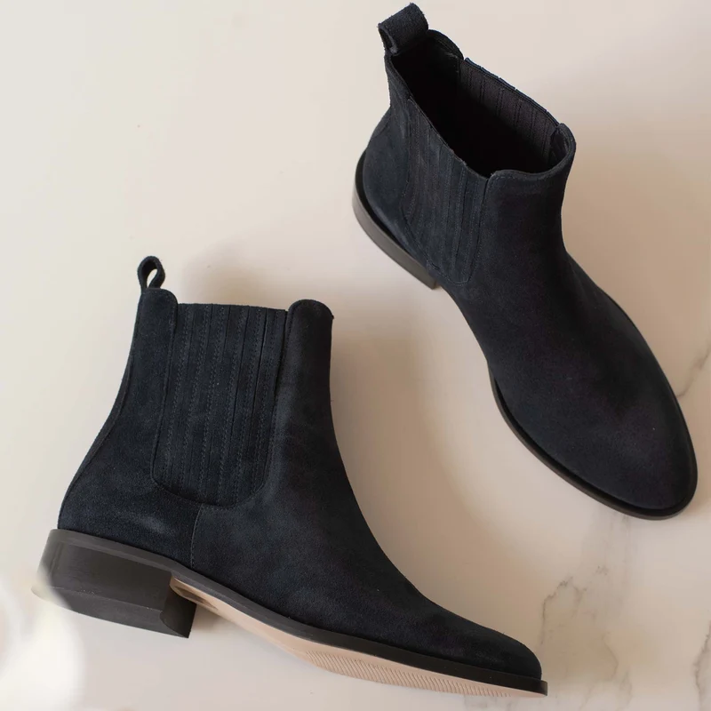 Isabel Bernard Vendôme Chey blauwe Suède chelsea boots IB53000-10-36